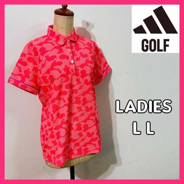 【ADIDAS GOLF】美品CLIMACOOL半袖ポロシャツ レディースLL