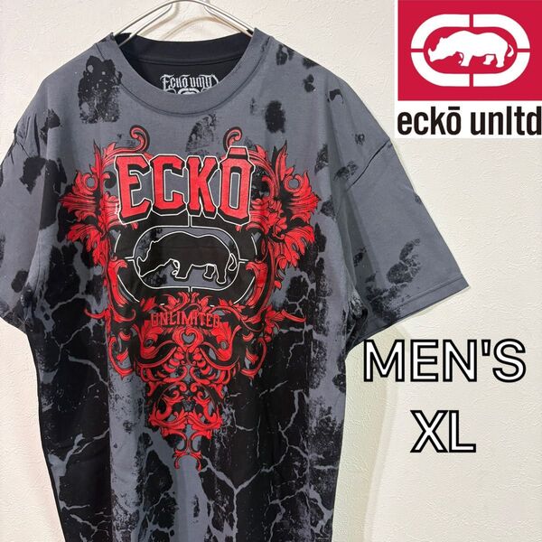 【ecko UNLTD】メキシコ製Tシャツ ビックロゴ US古着 メンズXL エコーアンリミテッド