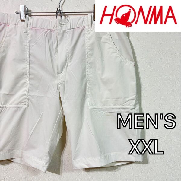 【HONMA GOLF】リラックスハーフパンツ ゴルフ メンズXXL ホワイト ショートパンツ