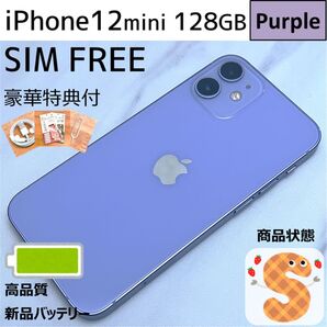 【極美品】iPhone12mini 本体 Purple 128GB SIMフリー