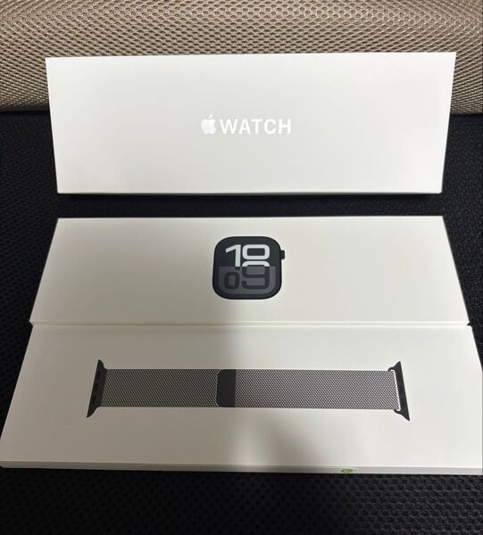 新品未開封 AppleWatch10 46mm ジェットブラック ミラネーゼループ M/L