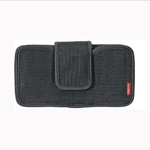 スマホポーチ スマートフォンケース L セミハード 横型(黒) スマホ ビジネス ベルト 腰につける