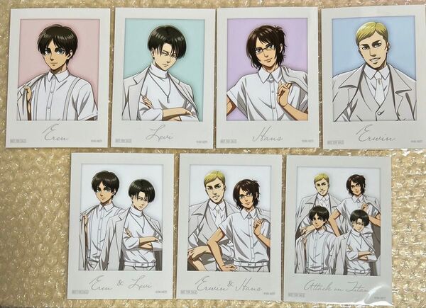 進撃の巨人 マルイ POP UP SHOP 購入特典 ブロマイド 全7種セット リヴァイ エレン ハンジ エルヴィン