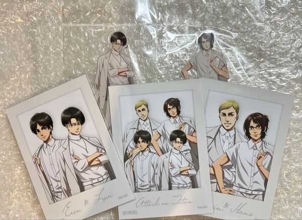 進撃の巨人 マルイ POPUP SHOP アクリルスタンド 特典ブロマイド リヴァイ ハンジ エレン エルヴィン