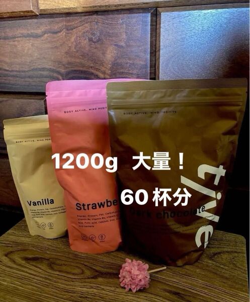 プロテインtive (大量1200g)美容・置換えダイエット ソイ×ホエイ 保存料・着色料不使用・国内製造