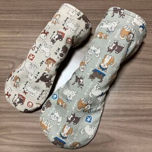 ハンドメイド フェアウェイウッド用 UT用ヘッドカバー2個セット ワンちゃん柄A