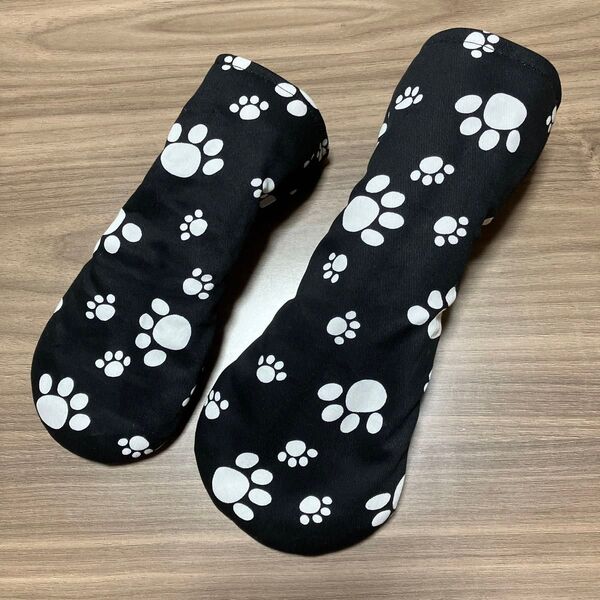 ハンドメイド フェアウェイウッド用 UT用ヘッドカバー2個セット 黒肉球