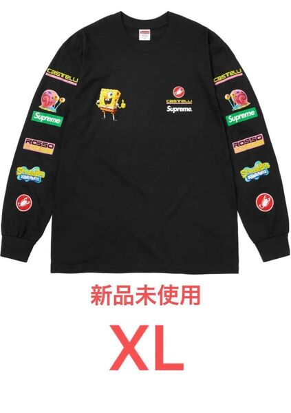 【確実正規品】Supreme x SpongeBob Castelli Racing L/S Tee "Black"XLサイズ