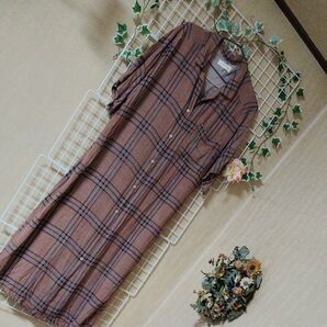 rivet&surgeのシャツ ロングワンピースチェック柄半袖