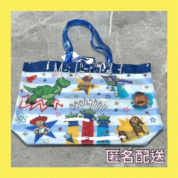 プールバッグ ビニールバッグ トイストーリー ダイソー し