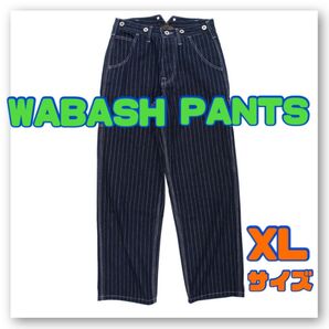 ウォバッシュ デニム パンツ アメカジ 新品 未使用 ストライプ レトロ ストリート ヒッコリー 人気 お洒落 オーバーサイズ