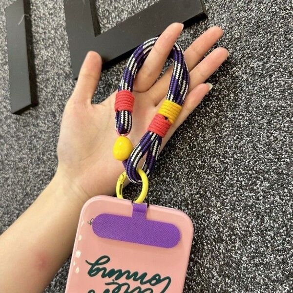 【特価】 スマホホルダー バッグチャーム 韓国 スマホリング 紫 パープル 推し色 パラコード キーリング 男女兼用 Y2K 人気