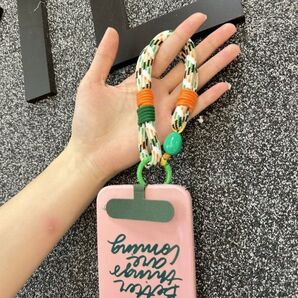 【特価】 スマホホルダー バッグチャーム 韓国 スマホリング 緑 グリーン パラコード キーホルダー キーリング 人気 男女兼用