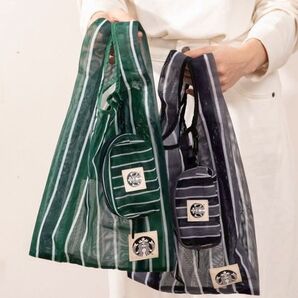 ★限定品★ スターバックス 台湾 エコバッグ 折り畳み ポーチ付 人気 漁師 グリーン 新品 スタバ ロゴ タンブラー バッグ