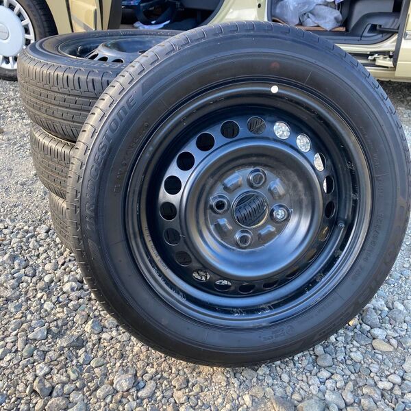 【日本製】ムーヴキャンバス ダイハツ純正ホイール&タイヤ(ブリヂストン エコピア)4本セット 155/65R14 2022年製 ②
