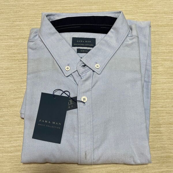 ZARA MAN SLIM FIT BASIC COLLECTION OXFORD 長袖 ボタンダウン シャツ 未使用