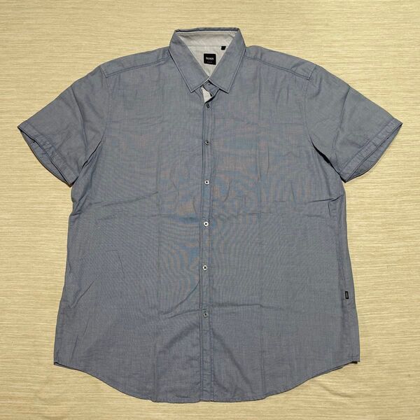BOSS hugo boss デザイン 半袖 シャツ メンズ ブルー系 大谷翔平 2XL 大きいサイズ ロゴ
