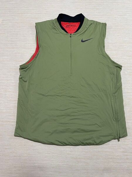 NIKE GOLF ハーフジップ ベスト グリーン XXL メンズ ロゴ
