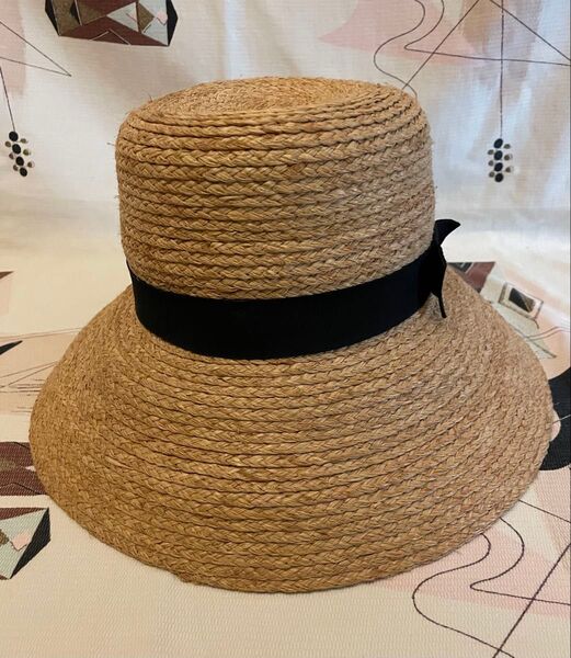 Used 無印良品 MUJI ベル型 つば広 ラフィアハット 56〜57.5cm