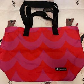 USED marimekko × adidas コラボ 2way トートバッグ Pink×Red マリメッコ アディダス