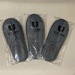 【新品未開封】使い捨てスリッパ 3足セット グレー ホテルアメニティ 旅行 携帯 来客用 室内履き 掃除 防災