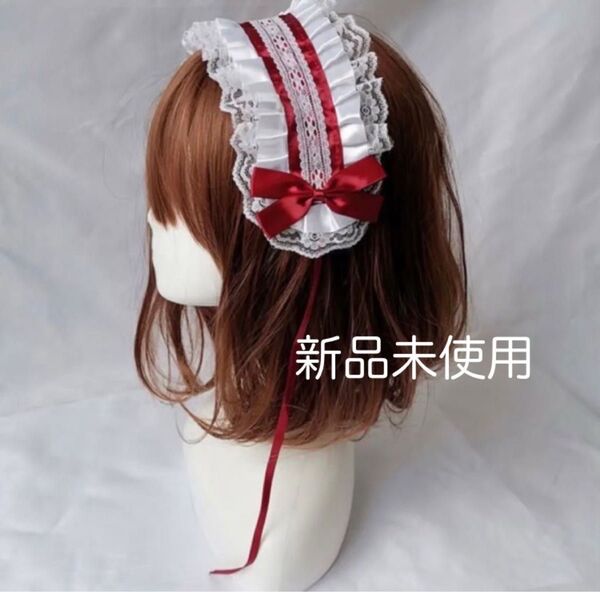 コスプレ ヘッドドレス 赤 リボン ロリータ ゴスロリ 学祭 クリスマス