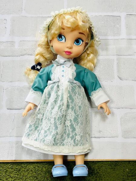 ハンドメイド 着せ替え人形服 アニメータードール エメラルドグリーン レース付きドレス ヘッドドレス 即購入ok
