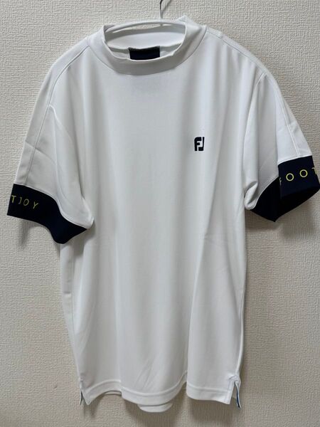 未使用 ゴルフウェア フットジョイ 半袖Tシャツ 半袖ハイネックシャツ 白 M