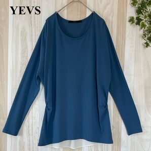 異素材トップス ストレッチ&シフォン