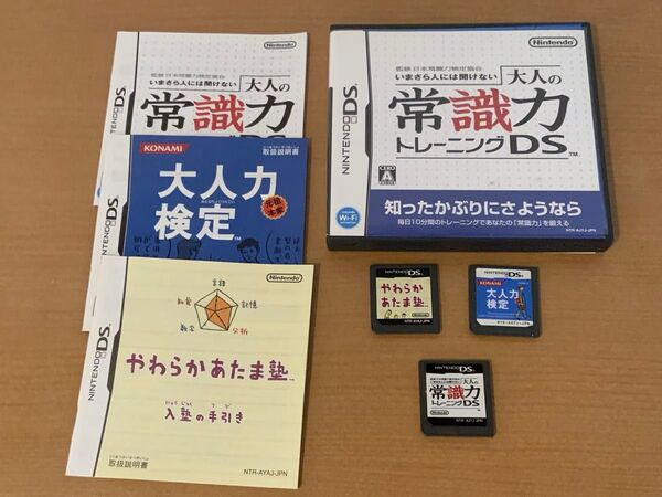 大人の常識力・大人力検定・やわらかあたま塾【DSソフト 3個セット】