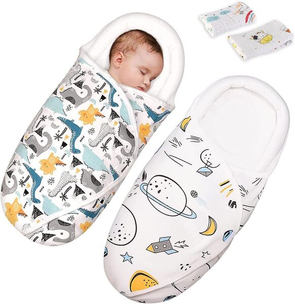 おくるみ 2枚入り ベビー 初孫 寝袋 ガーゼハンカチ付き 赤ちゃん 夜泣き対策 綿