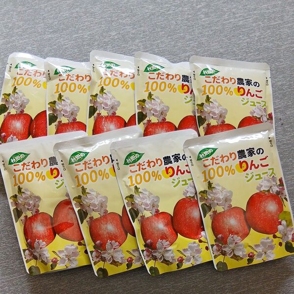阿部青果 りんごジュース100% 9袋 凍らせても美味しい!保存食にも
