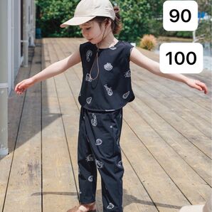 タグつき新品未使用品 しまむら ソフトチーズ softcheese 水陸両用 トップス パンツ セット 90 100