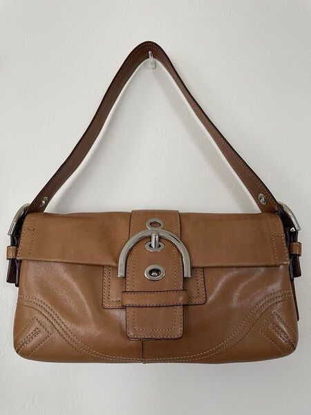 COACH コーチ ワンショルダーバッグ ハンドバッグ アクセサリーポーチ レザー 肩掛け ブラウン 茶