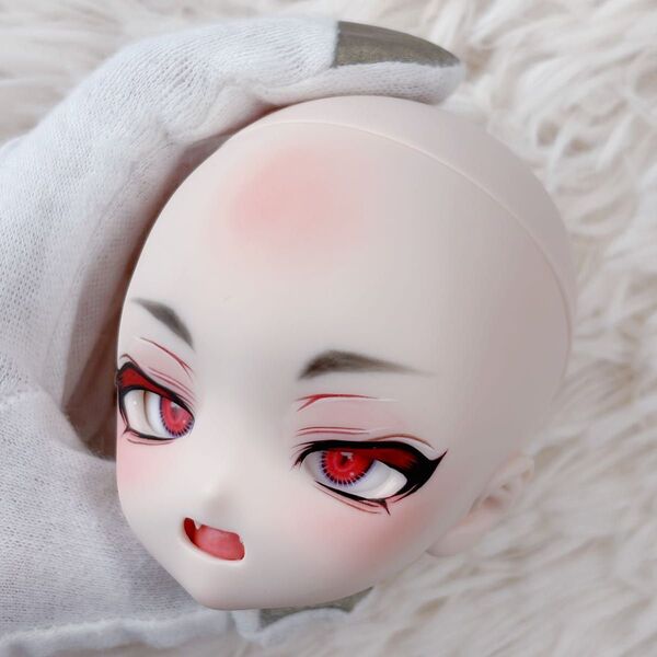 【難あり】DDH-27 レジン盛り カスタムヘッド+自作アイ MDD セミホワイト肌