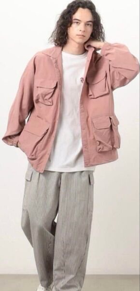 完売品purple&yellew ナイロンタッサー 7ポケット シャツブルゾン定価12000円タグ付き新品ユニセックス