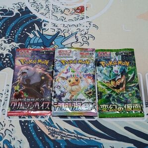 ポケモンカード 拡張パック テラスタルフェスex+クリムゾンヘイズ+変幻の仮面 3パック