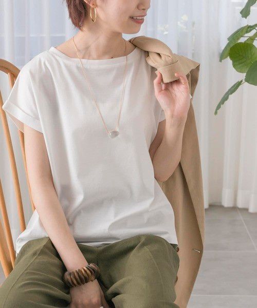 URBAN RESEARCH コットン半袖カットソー ホワイト Tシャツ
