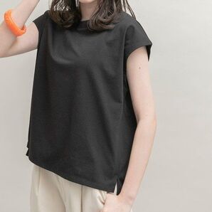 URBAN RESEARCH ブラック フレンチスリーブトップス オフィスカジュアル