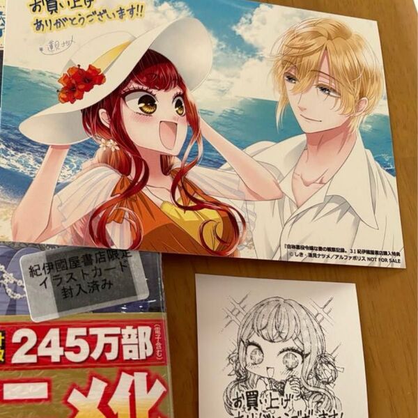 「自称悪役令嬢な妻の観察記録。3」紀伊國屋書店特典イラストカード、レシートのみ ※本なし