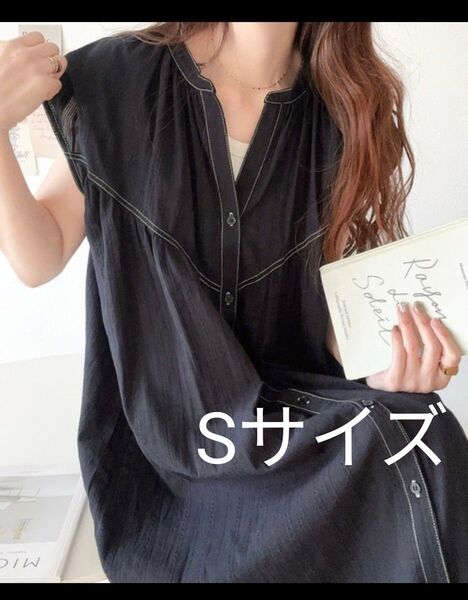 2way配色ステッチロングワンピース classicalelf ブラック Sサイズ