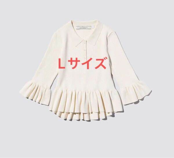 新品未使用 GU ジーユー by rokh (7分袖)リブポロセーター Lサイズ オフホワイト