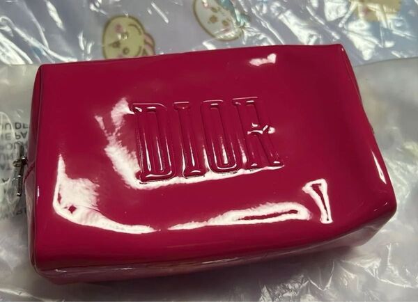 未使用 DIOR ディオール ノベルティ ピンク エナメル ポーチ チャーム 星