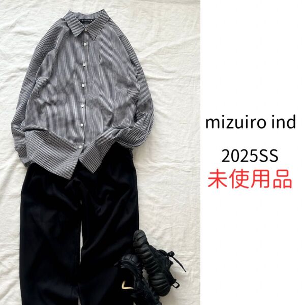 ★2025SS 今季未使用品★ mizuiro ind ミズイロインド メンズライク ワイドシャツ