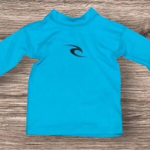 【未使用に近い】RipCurl ラッシュガード ターコイズブルー 幼児 100~105 UPF50+ 速乾