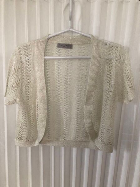 レディース ラメ入りボレロ カーディガン Lサイズ