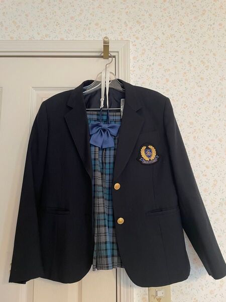 【新栄高校】旧制服 正規品 ブレザー スカート リボン 3点セット