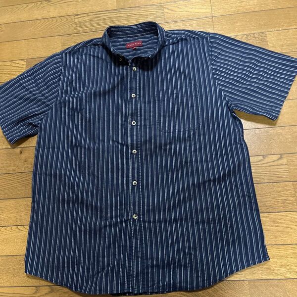 90年代Hunt Club インディゴネイビーストライプシャツ 未使用級!アメカジ