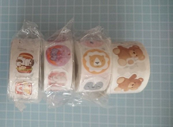動物シール テディベアシール 猫ちゃんシール シール ごほうびシール ご褒美シール 4ロール お名前シール
