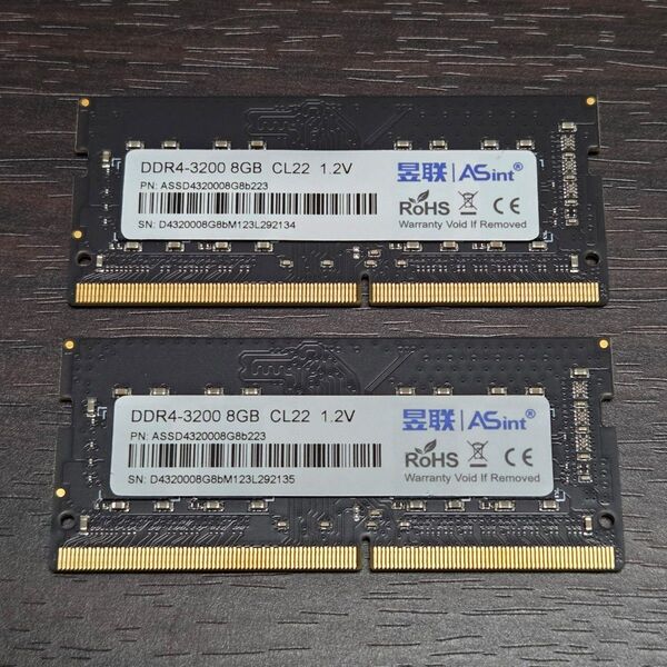 DDR4-3200 8GB×2 (16GB) ノート用メモリ